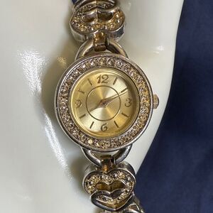 Source Unknown Gold-Tone Heart Accent Watch